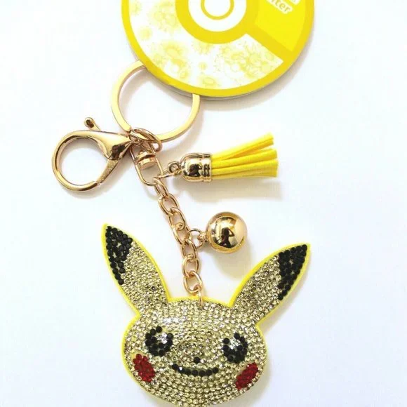 Pokemon Pikachu Bling Tassel Keychain Bag Charm - Picture 3 of 4